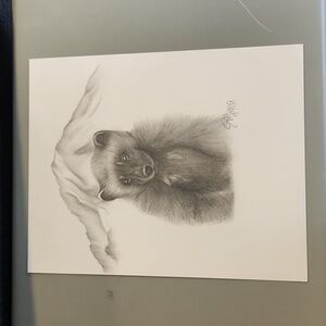 Wolverine and Mountain Sketch